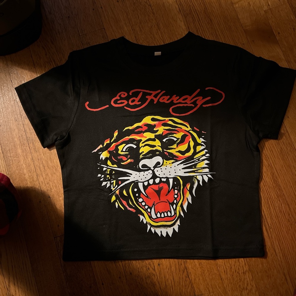 Ed Hardy Black Tiger Graphic T-Shirt